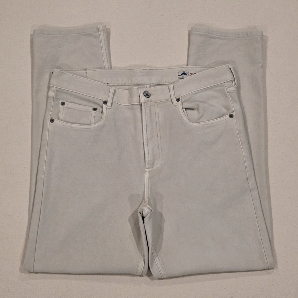 Faherty Stretch Terry 5-Pocket Pant in Stone 30